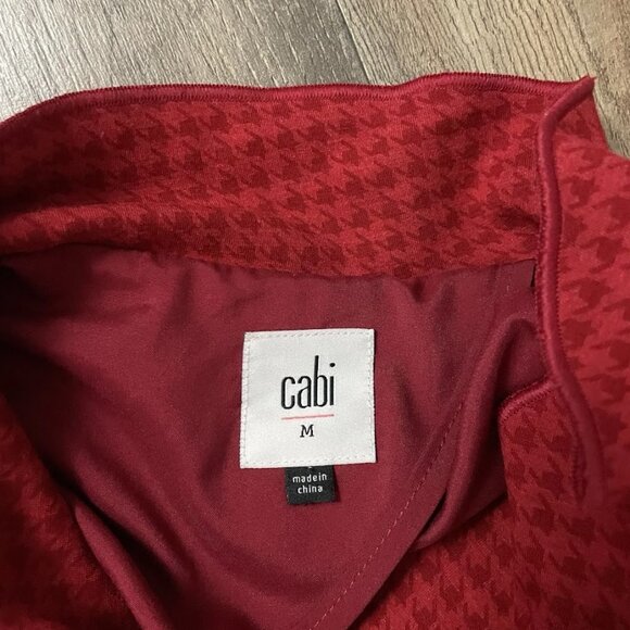 CAbi 3546 Red Houndstooth Ruffle Celebration Jacket Coat M - Picture 13 of 13